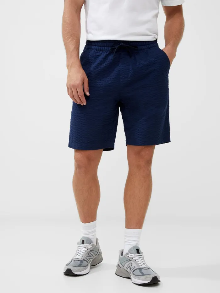 French Connection Seersucker Shorts Navy Man Shorts
