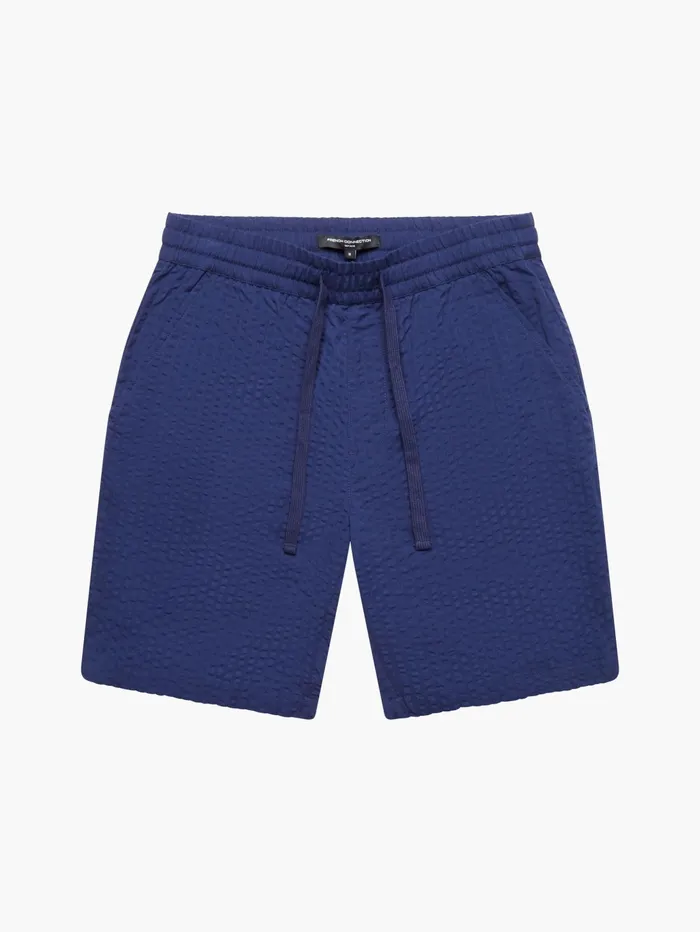 French Connection Seersucker Shorts Navy Man Shorts