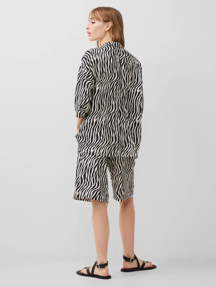 French Connection Seine Eco Delphine Shirt BlackoutClassic Cream Woman Coords