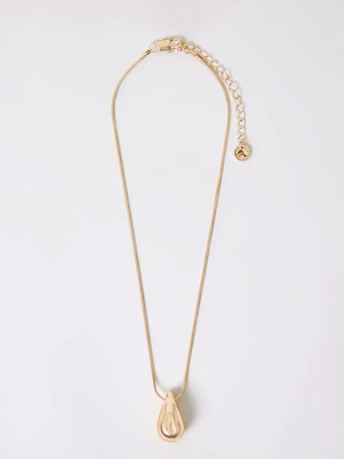 French Connection Tear Drop Pendant Necklace Gold Woman Jewellery