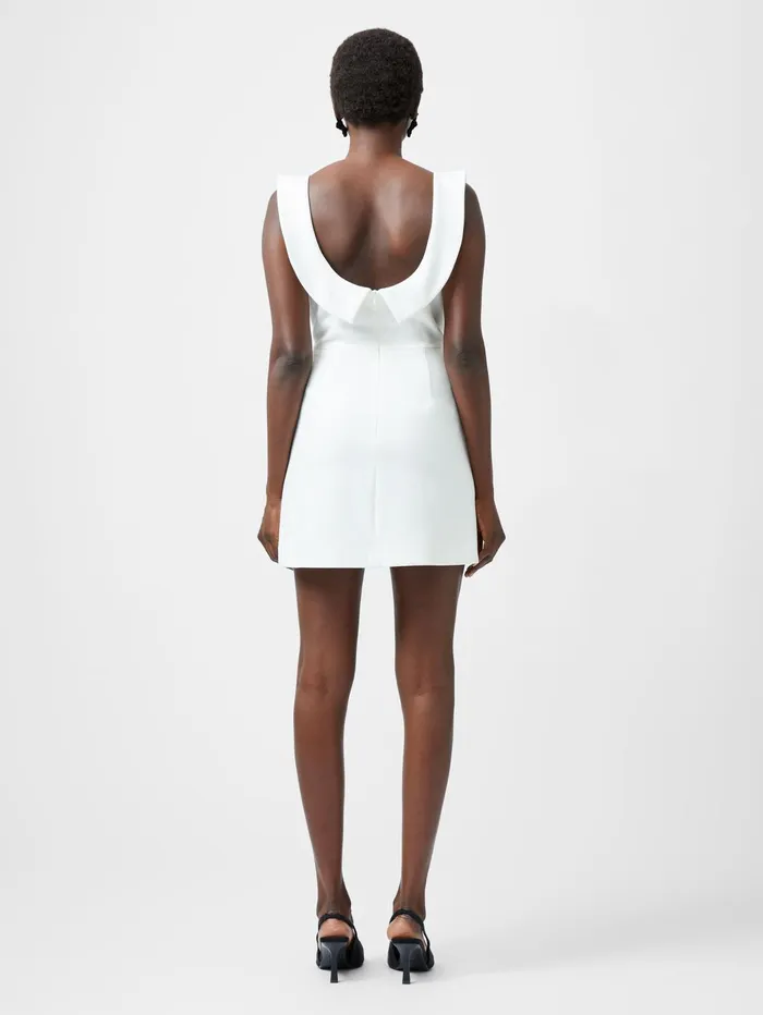 French Connection Whisper Collar Mini Dress Summer White Woman Dresses