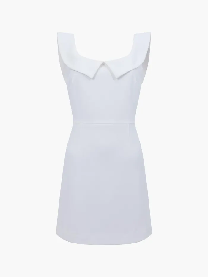 French Connection Whisper Collar Mini Dress Summer White Woman Dresses