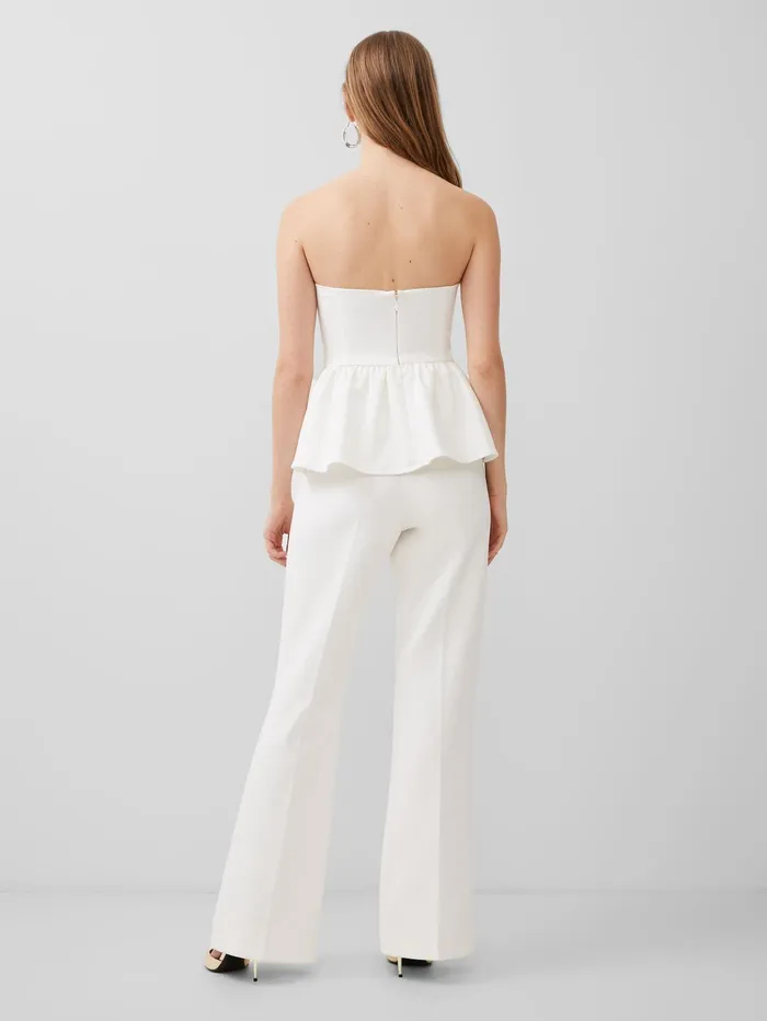 French Connection Whisper Strapless Peplum Top Summer White Woman Coords