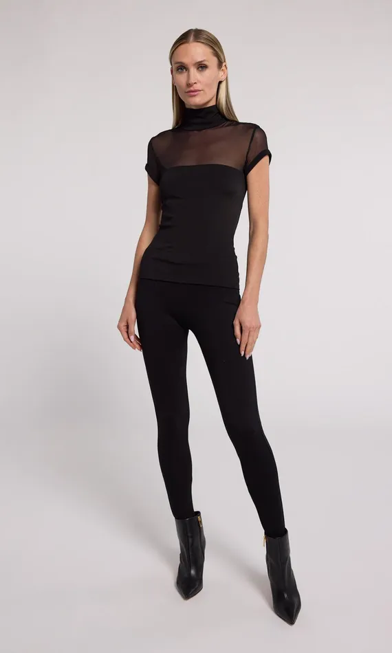 Generation Love Clothing Avril Mesh Combo Top Black Women Tops