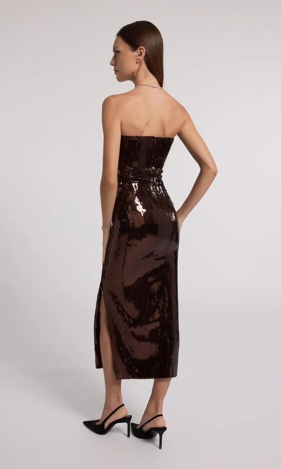 Generation Love Clothing Blaine Sequin Dress Brown Women Dresses