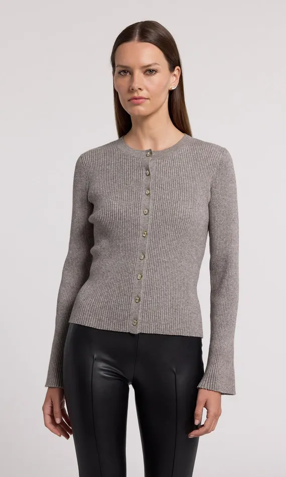 Generation Love Clothing Dua Cardigan Heather Grey Women Sweaters and Sweatshirts