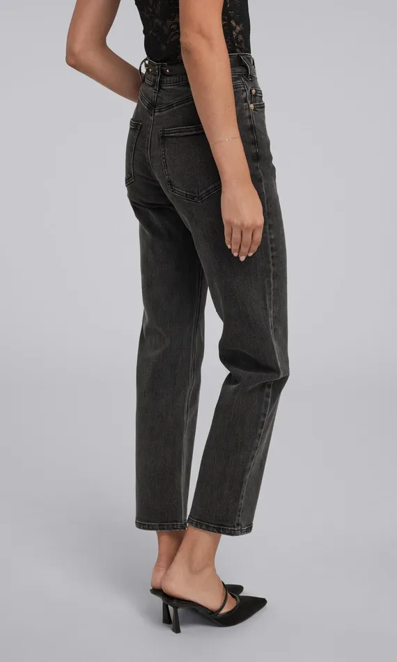 Generation Love Clothing Emmett Denim Pants With Vegan Leather Belt Washed Black Women Pants