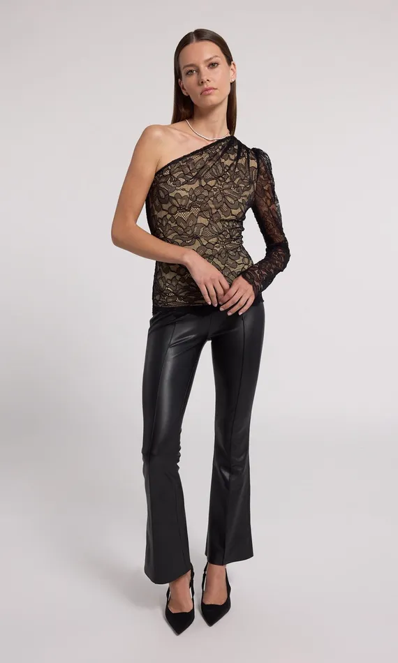 Generation Love Clothing Vetta Lace Top Black Beige Women Tops