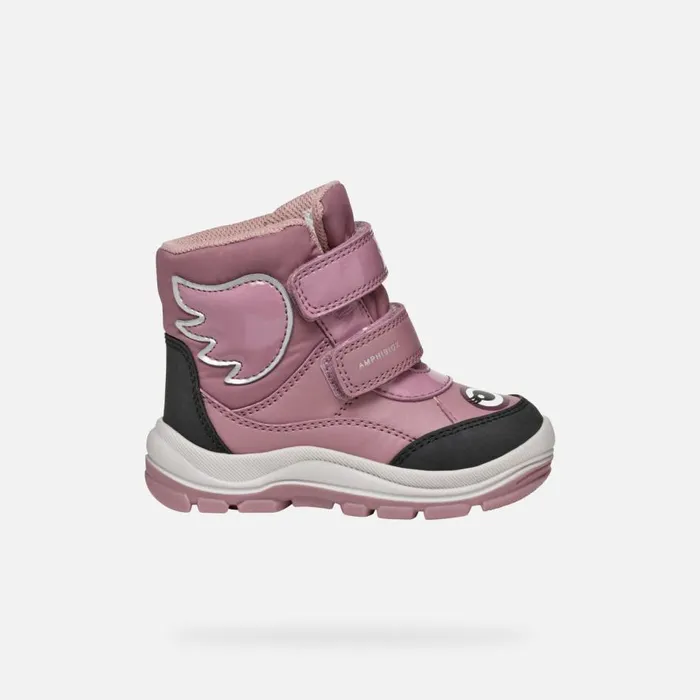 Geox Ankle Boots FLANFIL ABX TODDLER GIRL Dark Pink Waterproof Boots Dark Pink 8211 Kids