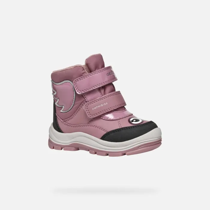 Geox Ankle Boots FLANFIL ABX TODDLER GIRL Dark Pink Waterproof Boots Dark Pink 8211 Kids