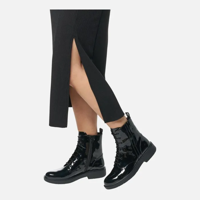 Geox Ankle Boots SPHERICA EC1 WOMAN Black Ankle Boots With Laces Black 8211 Woman