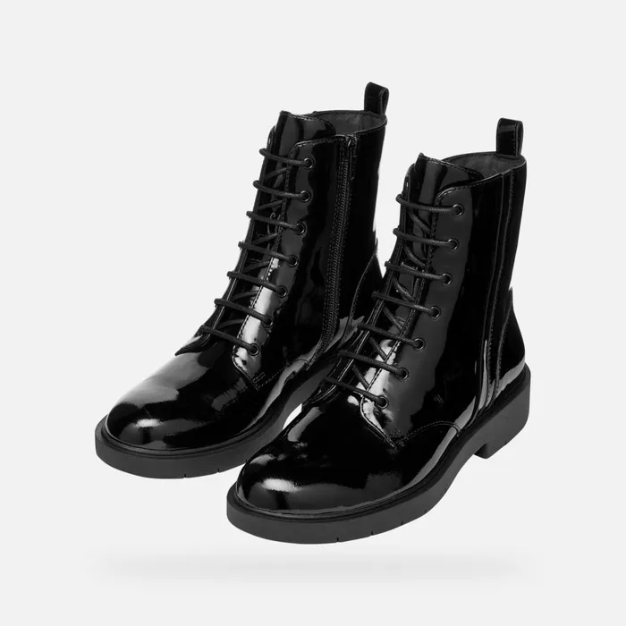 Geox Ankle Boots SPHERICA EC1 WOMAN Black Ankle Boots With Laces Black 8211 Woman