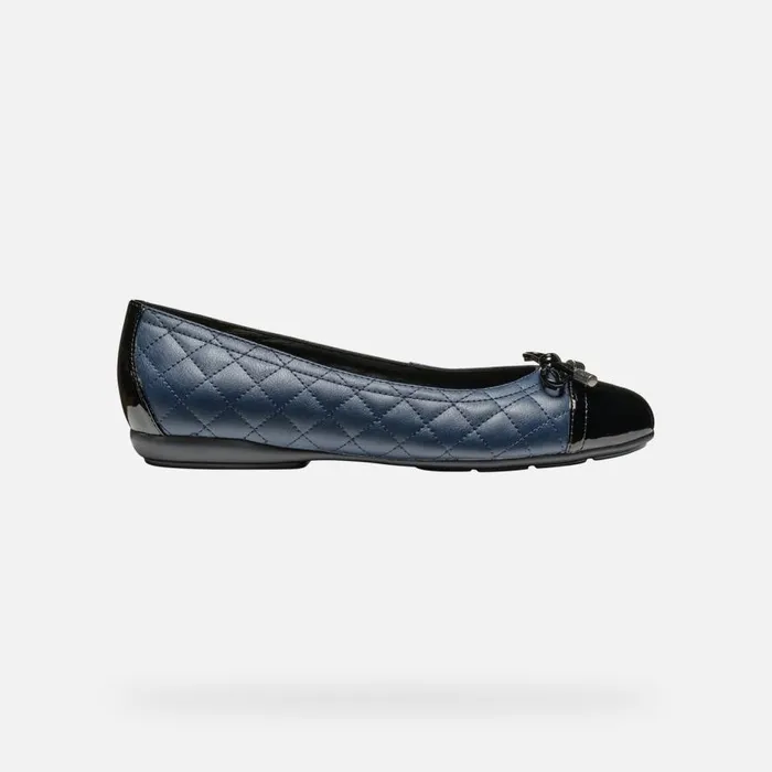 Geox Ballerinas ANNYTAH WOMAN NavyBlack Leather Ballerina Flats Navyblack 8211 Woman