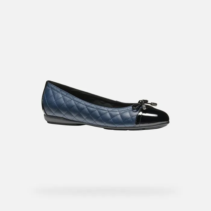 Geox Ballerinas ANNYTAH WOMAN NavyBlack Leather Ballerina Flats Navyblack 8211 Woman
