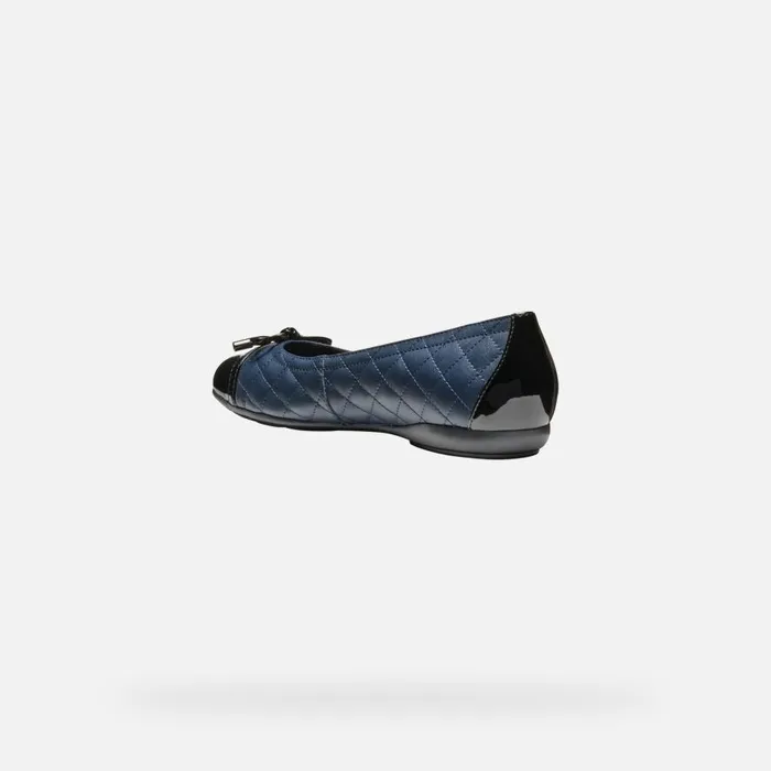 Geox Ballerinas ANNYTAH WOMAN NavyBlack Leather Ballerina Flats Navyblack 8211 Woman