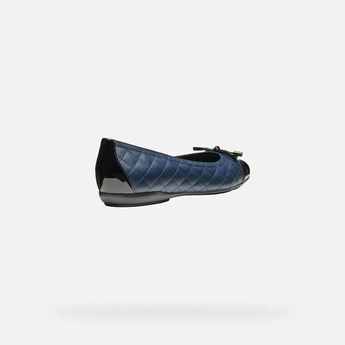 Geox Ballerinas ANNYTAH WOMAN NavyBlack Leather Ballerina Flats Navyblack 8211 Woman