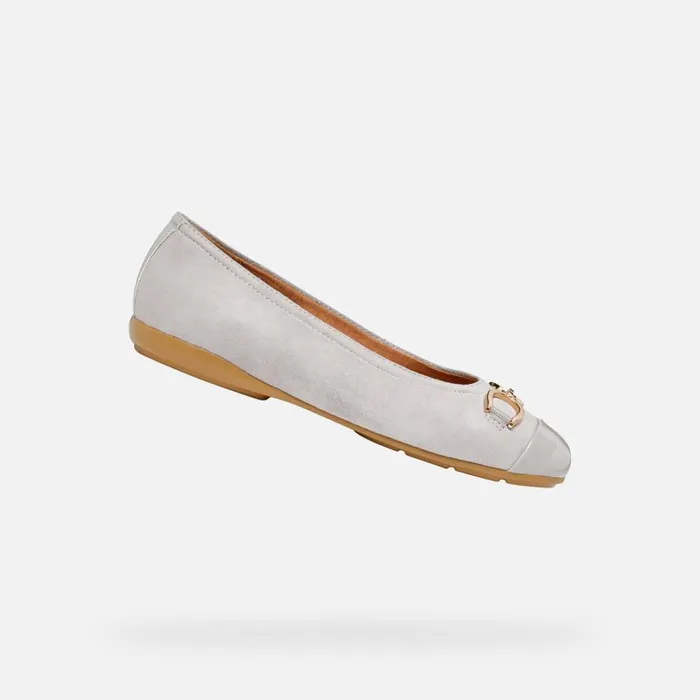 Geox Ballerinas ANNYTAH WOMAN RockLight Grey Leather Ballerina Flats Rocklight Grey 8211 Woman Geox Ballerinas ANNYTAH WOMAN RockLight Grey Leather Ballerina Flats Rocklight Grey 8211 Woman