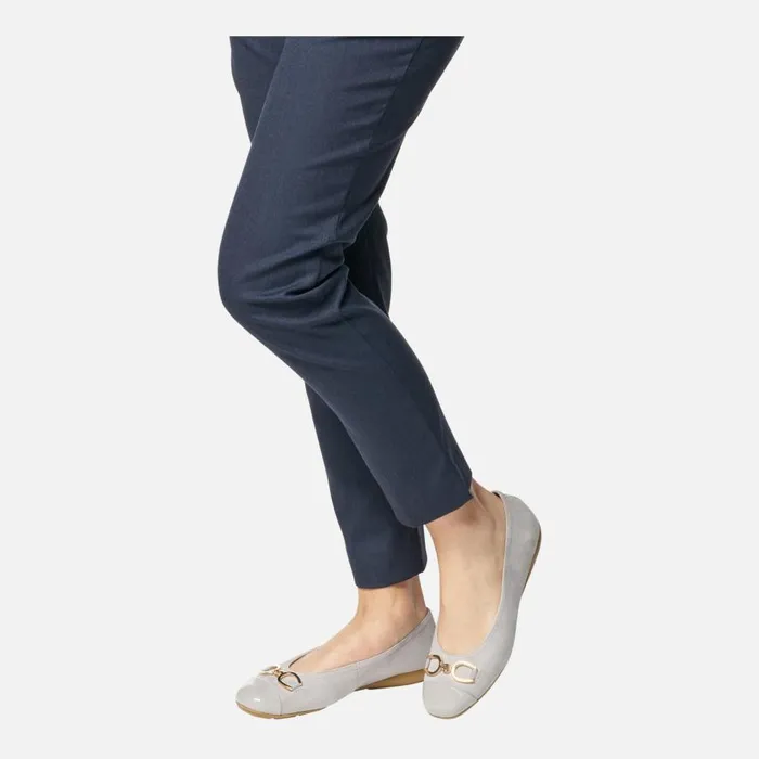 Geox Ballerinas ANNYTAH WOMAN RockLight Grey Leather Ballerina Flats Rocklight Grey 8211 Woman