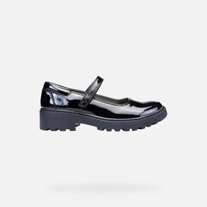 Geox Ballerinas CASEY Junior Girl039s Patent Leather Ballerina Flats Geox Black 8211 Kids
