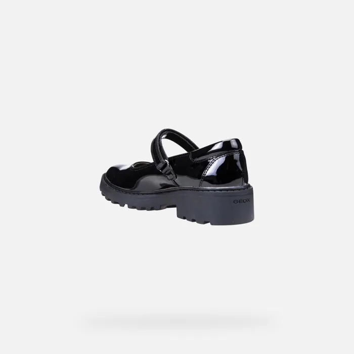 Geox Ballerinas CASEY Junior Girl039s Patent Leather Ballerina Flats Geox Black 8211 Kids