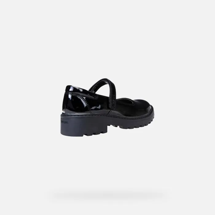 Geox Ballerinas CASEY Junior Girl039s Patent Leather Ballerina Flats Geox Black 8211 Kids