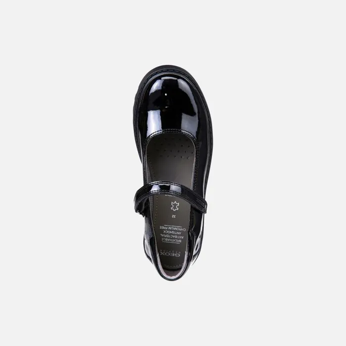 Geox Ballerinas CASEY Junior Girl039s Patent Leather Ballerina Flats Geox Black 8211 Kids