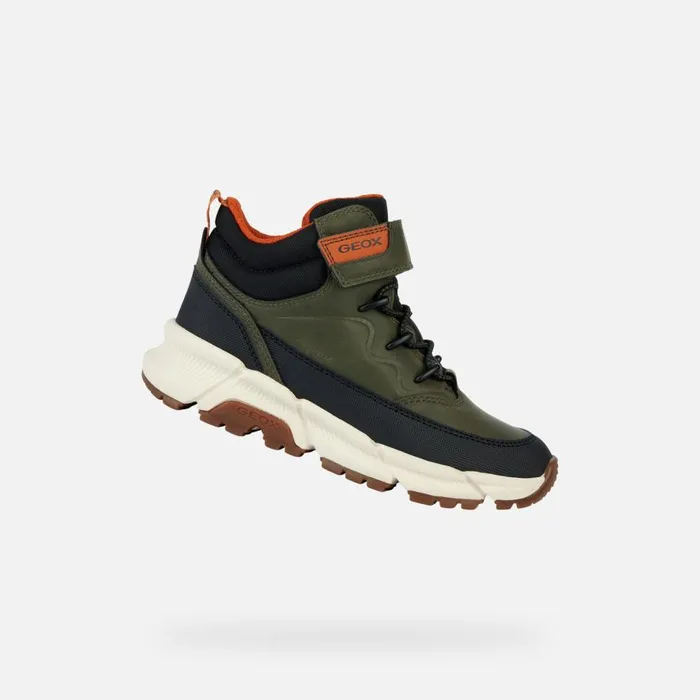 Geox Boots FLEXYPER PLUS Waterproof Boots Khaki Junior Boy Geox Militaryorange 8211 Kids Geox Boots FLEXYPER PLUS Waterproof Boots Khaki Junior Boy Geox Militaryorange 8211 Kids
