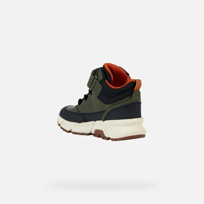 Geox Boots FLEXYPER PLUS Waterproof Boots Khaki Junior Boy Geox Militaryorange 8211 Kids