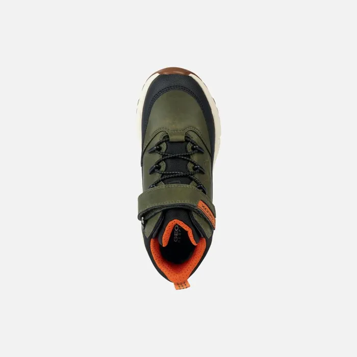 Geox Boots FLEXYPER PLUS Waterproof Boots Khaki Junior Boy Geox Militaryorange 8211 Kids