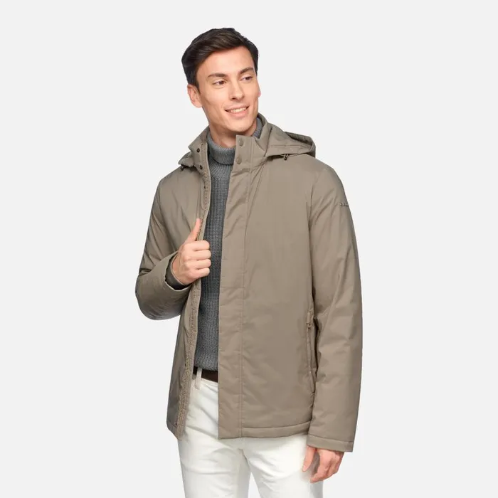 Geox Down Jackets AURELIO MAN Fallen Rock Short Down Jacket Fallen Rock 8211 Man