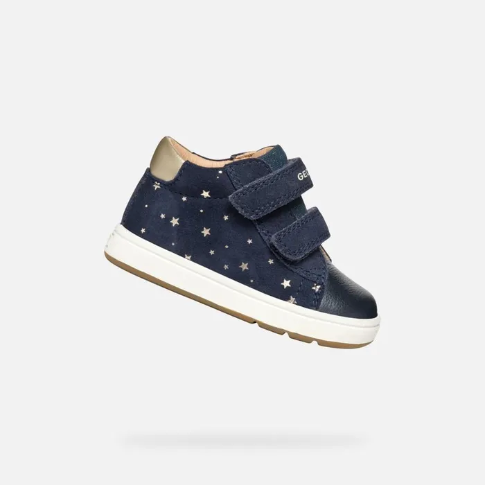 Geox First Steps BIGLIA BABY GIRL Dark NavyPlatinum Sneakers With Straps Dark Navyplatinum 8211 Kids Geox First Steps BIGLIA BABY GIRL Dark NavyPlatinum Sneakers With Straps Dark Navyplatinum 8211 Kids