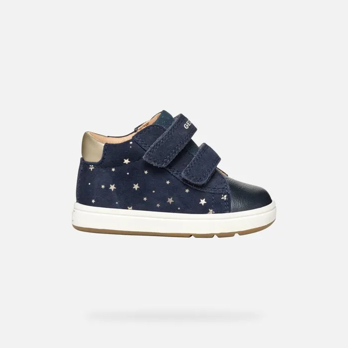 Geox First Steps BIGLIA BABY GIRL Dark NavyPlatinum Sneakers With Straps Dark Navyplatinum 8211 Kids