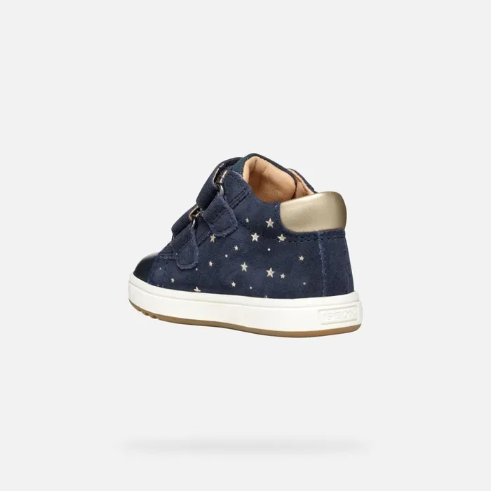 Geox First Steps BIGLIA BABY GIRL Dark NavyPlatinum Sneakers With Straps Dark Navyplatinum 8211 Kids