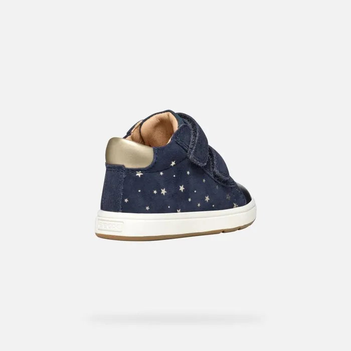 Geox First Steps BIGLIA BABY GIRL Dark NavyPlatinum Sneakers With Straps Dark Navyplatinum 8211 Kids
