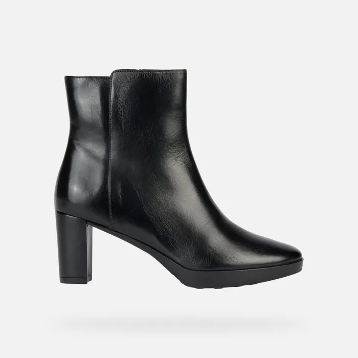Geox Heels WALK PLEASURE Medium Heel Ankle Boots Black Woman Geox Black 8211 Woman