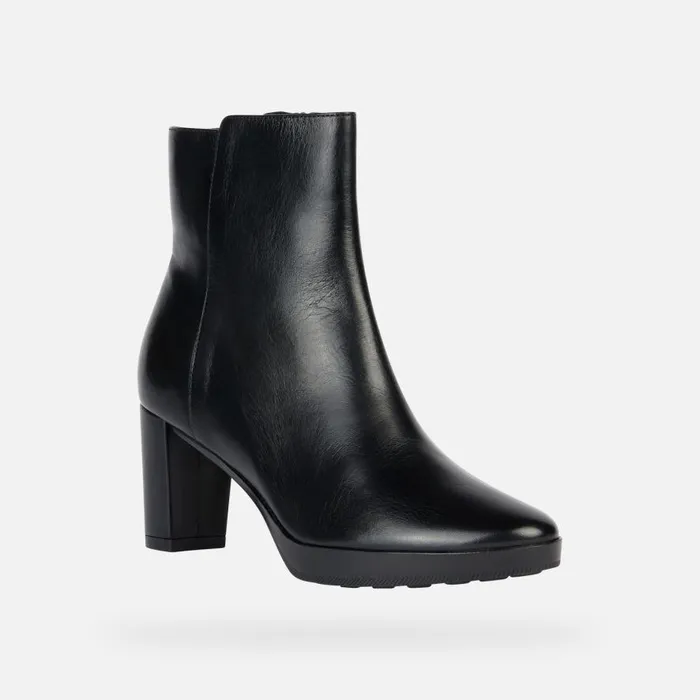 Geox Heels WALK PLEASURE Medium Heel Ankle Boots Black Woman Geox Black 8211 Woman