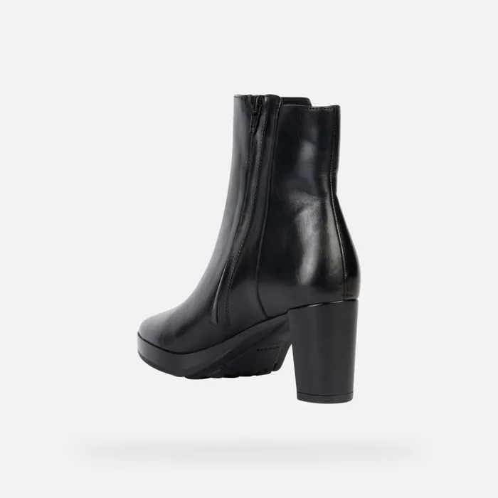 Geox Heels WALK PLEASURE Medium Heel Ankle Boots Black Woman Geox Black 8211 Woman