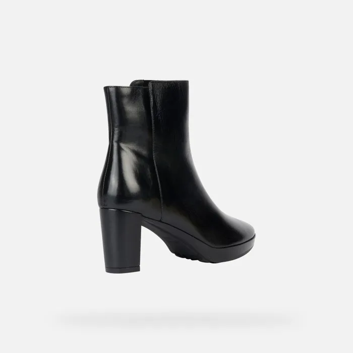 Geox Heels WALK PLEASURE Medium Heel Ankle Boots Black Woman Geox Black 8211 Woman