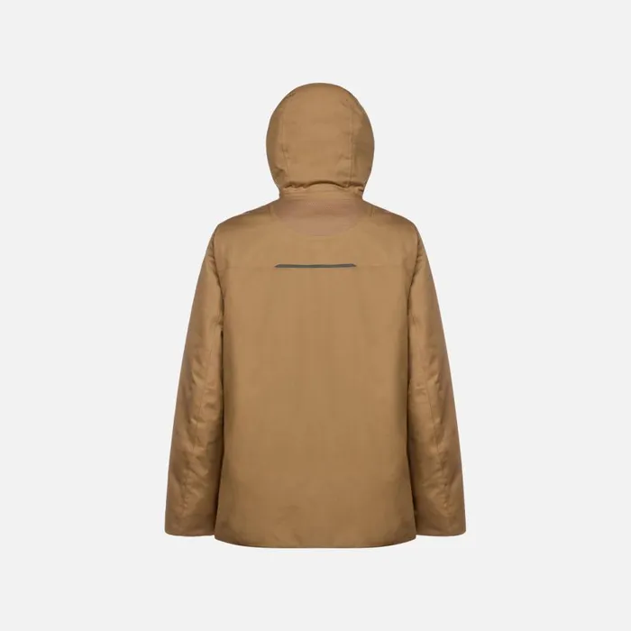 Geox Jackets CLINTFORD ABX MAN Hazelnut Brown Short Parka Hazelnut Brown 8211 Man