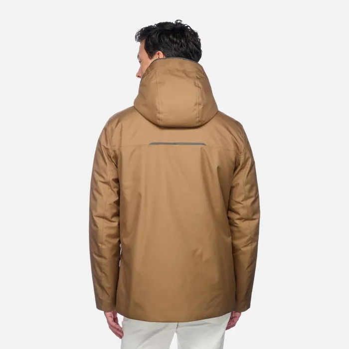 Geox Jackets CLINTFORD ABX MAN Hazelnut Brown Short Parka Hazelnut Brown 8211 Man