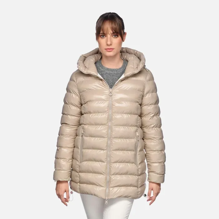Geox Jackets SPHERICA WOMAN Blanc De BlancString Reversible Jacket Blanc De Blancstring 8211 Woman