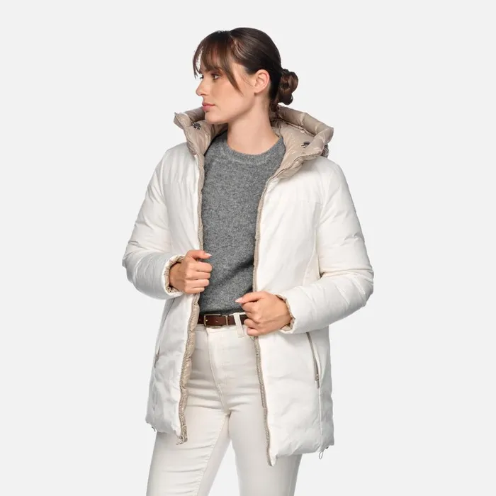 Geox Jackets SPHERICA WOMAN Blanc De BlancString Reversible Jacket Blanc De Blancstring 8211 Woman