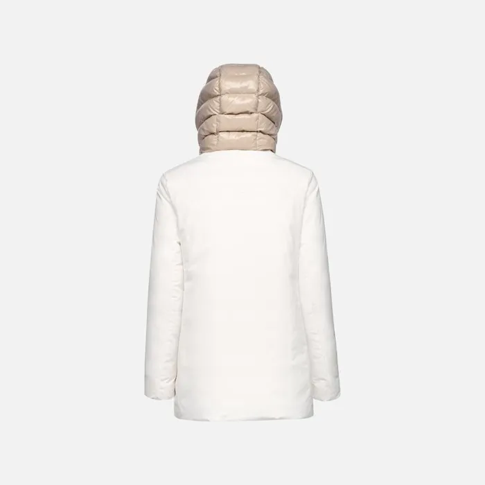 Geox Jackets SPHERICA WOMAN Blanc De BlancString Reversible Jacket Blanc De Blancstring 8211 Woman