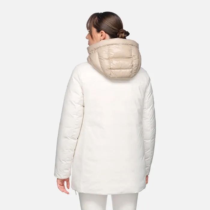 Geox Jackets SPHERICA WOMAN Blanc De BlancString Reversible Jacket Blanc De Blancstring 8211 Woman