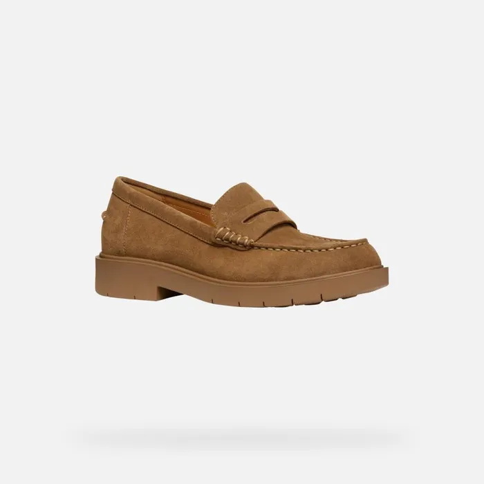 Geox Loafers SPHERICA EC1 WOMAN Mud Suede Loafers Mud 8211 Woman