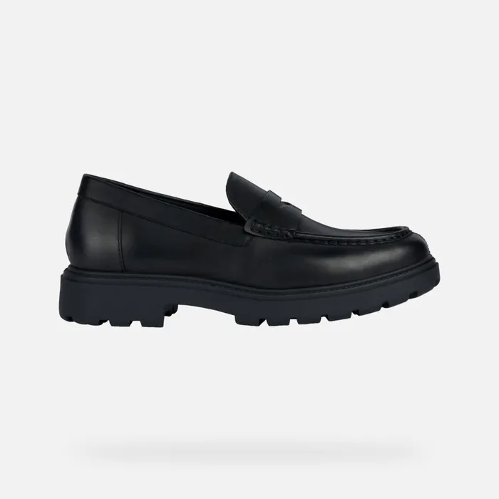 Geox Loafers SPHERICA EC7 Leather Loafers Black Man Geox Black 8211 Man
