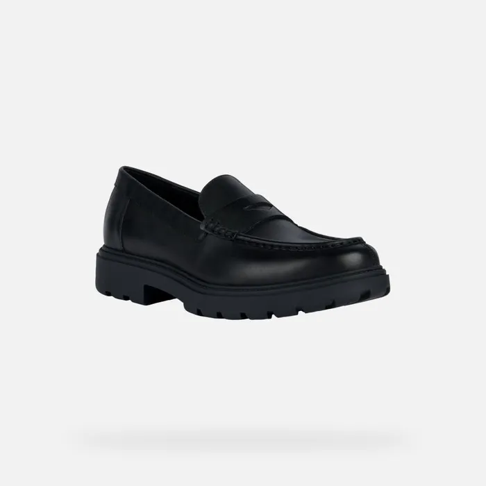 Geox Loafers SPHERICA EC7 Leather Loafers Black Man Geox Black 8211 Man