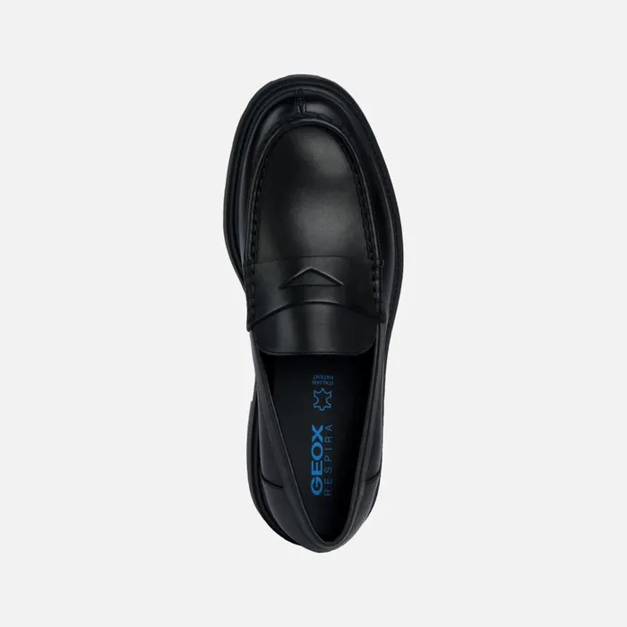 Geox Loafers SPHERICA EC7 Leather Loafers Black Man Geox Black 8211 Man