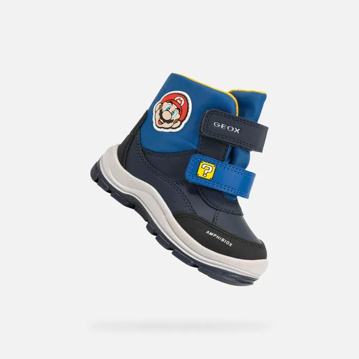 Geox MidCalf Boots FLANFIL ABX BABY NavyRoyal Nintendo 8211 Supermario Navyroyal 8211 Kids Geox MidCalf Boots FLANFIL ABX BABY NavyRoyal Nintendo 8211 Supermario Navyroyal 8211 Kids