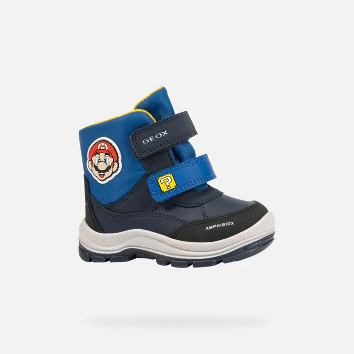 Geox MidCalf Boots FLANFIL ABX BABY NavyRoyal Nintendo 8211 Supermario Navyroyal 8211 Kids